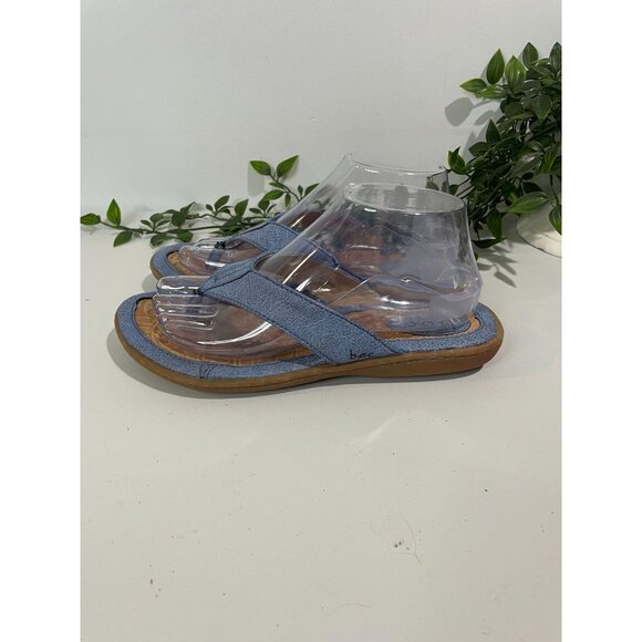 B.O.C Womens Blue Faux Leather Flip Flops Size 8 - Picture 7 of 16